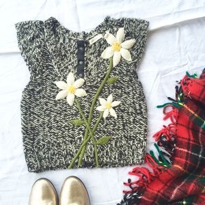 Rare Anthropologie Sleeping On Snow Daisy Sweater